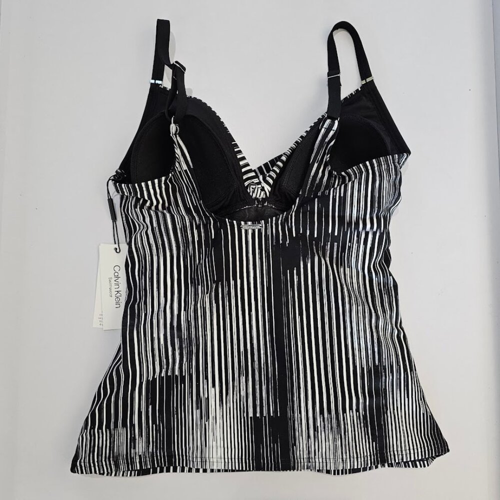 Calvin Klein Twist-Front Scoop-Back Tankini Swim Top - Picture 6 of 9
